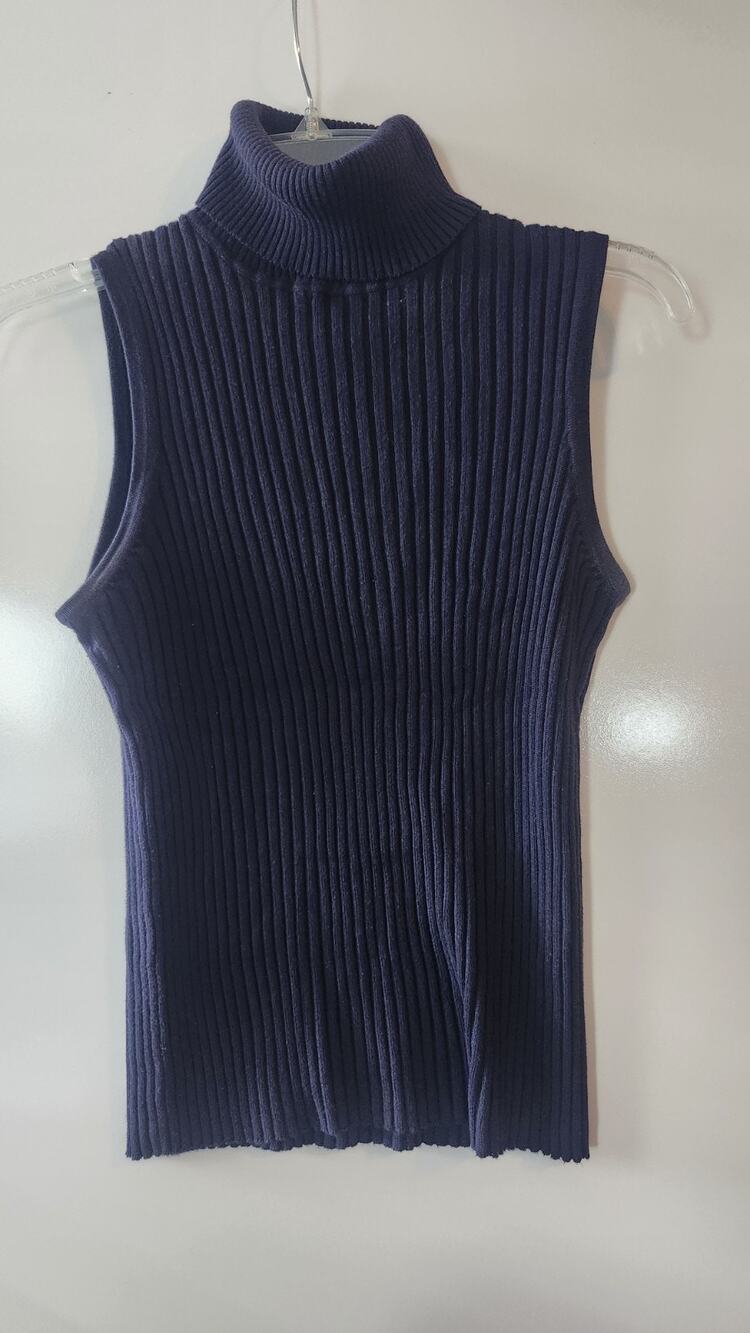 Express Womens M Purple Turtleneck Sleeveless Sweater Vest 100% Cotton #300